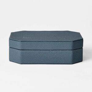 Small nwt Faux Shagreen Box Blue - Threshold designed with Studio McGee